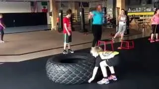 Chloe Harris 92lbs X 150lbs tractor tire @ Laselva mma