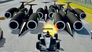 Formula Jet Engine vs Thrust SSC MEGA Drag Race at 24 KM Straight Road