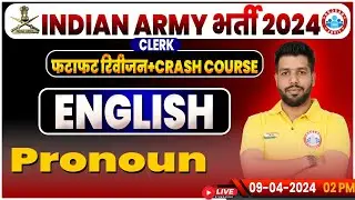 Indian Army 2024, Army Clerk English Revision Class, Army Crash Course, Pronoun  By Anuj Sir