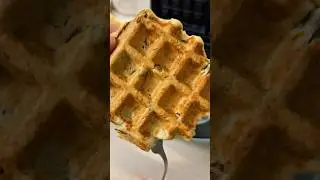 Savory Feta Waffles 🧀 #recipes