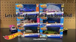 Hot Wheels Pull Back Speeders 2024 Update | Diecast Unboxing | Porsche 911 Mazda RX8 JDM NEW