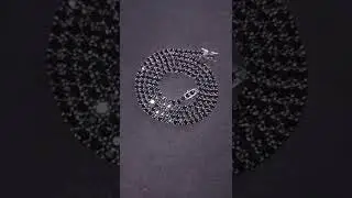 All Black Everything ⚫️ 💎 3mm Black Moissanite Diamond Tennis Chain ➡️ Shop Now Link In Description