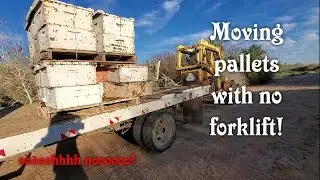 Moving two pallets of bees after the forklift breaks