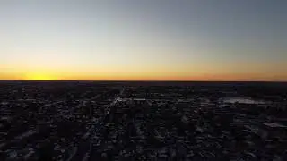Sunset Drone flight at over 350 feet in altitude over Clovis New Mexico. DJI Mini 2 Drone 4k.