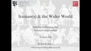 Indo-Iranian Philology Day 2018: Iranian(s) & the Wider World