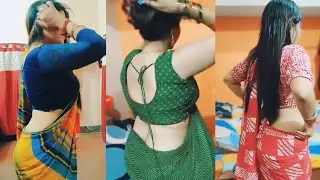Glamorous Green Saree Draping | Stunning Back Pose & Saree Back Pose Lover #saree #fashion