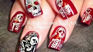 Halloween Nails | DIY Skeletons in a Mirror Nail Art Design Tutorial |