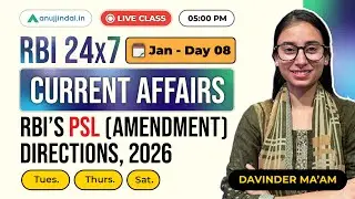 Finance Current Affairs January Day 8 | GA | RBI 247 Anuj Jindal  | RBI Grade B Preparation 2026