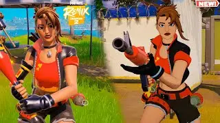 Fortnite DYNAMO TNTINA Skin GAMEPLAY! (CH2 Remix Battle Pass Outfit)