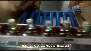 Horizontal Hologram Applicator Machine, L Shape Liquor Bottle Labeller, Hologram Applicator
