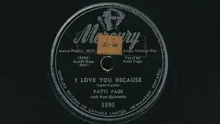 1951 PATTI PAGE I Love You Because JACK RAEL QUINTET - 78 RPM Record