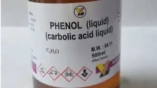 Test of phenol by neutral feric chloride solution in chemistry lab 