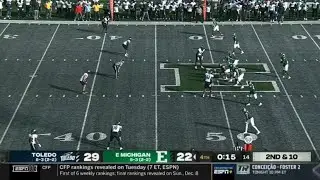 Eastern Michigan HAIL MARY TD vs Toledo but loses on two point conversion
