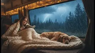 Solo Female Van Life: Sleeping in a MASSIVE Rain Storm with My Dog 🌧️ Ultra Cozy ASMR Night Routine