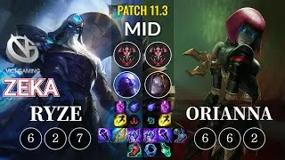 VG Zeka Ryze vs Orianna Mid - KR Patch 11.3