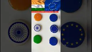 India 🇮🇳 and European Union 🇪🇺 #patriotism #flag #art #craft #shorts #emotional