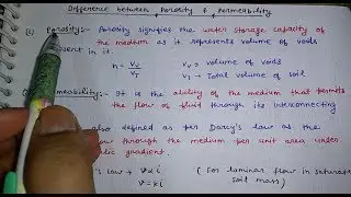Basic difference between porosity and permeability in hindi