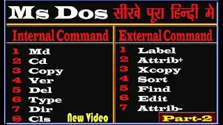 18 Most Important Command Prompt in Hindi // Internal and External Command Prompt in Hindi // Ms Dos