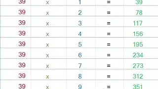 30 ३९ का पहाड़ा सीखें, Learn Multiplication table of 39 in English and Hindi - YouTube #New