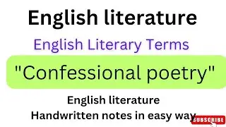 #BA sem5#Confessional peotry#Termsandconceptsrelatedtopoetry#PU#Pu#GNDUEnglishlelectiveMeetStudyHub
