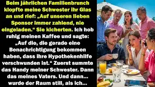 Beim Familienbrunch verspotteten sie mich als Sponsor – doch meine Enthüllung ließ alle verstummen…