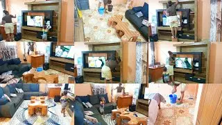EXTREME HOUSE CLEANING||CLEAN WITH ME|| SATISFYING CLEANING MOTIVATION||Bedroom+living room