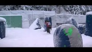 Красивая съемка зимнего пейнтбола (тренировка Razorback)