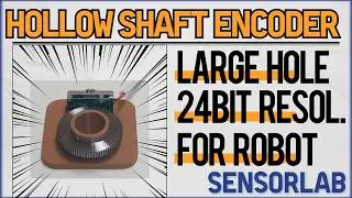 Large Hollow Hole shaft absolute position encoder applied to robot joints. Gearcoder, SensorLab