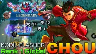 Powerful Offlaner Chou Legendary Gameplay - Top 1 Global Chou by KODIL FLASHER - Mobile Legends