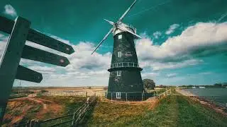 Drone Footage of Norfolk Broads - Berney Arms station and windmill