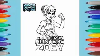 K-pop Demon Hunters Zoey Coloring Pages | Huntrix Zoey 💙