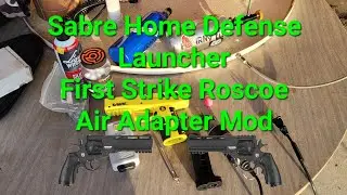 Sabre 68 Home Defense Launcher Using a First Strike Roscoe Air Adapter Magazine Mod