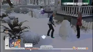 The Sims 4 - Bella and Summer build a snowpal