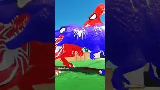 Red vs Blue Spiderman T-rex #spiderman #dinosaur #trex #shorts #arbs #blue #red