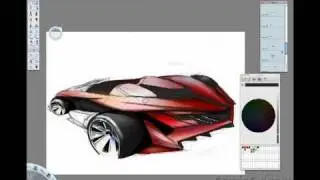 Digital Car sketch to final rendering