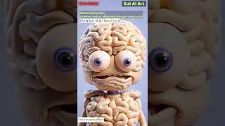 Stress hormones affecting the gut-brain axis Animation | Digestive System | Gut AI Art | 02