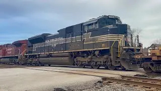 NS 1066 (NYC) trails second on NS I3K (extra 23K) in Chesterton Indiana!