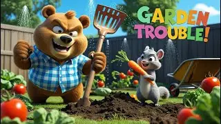 Ziggy & Plunk: Garden Trouble 🌱 | Funny Squirrel & Bear Chase Cartoon for Kids