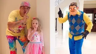 Stacy e papai est&atilde;o tentando fazer amizade com Hello Neighbor
