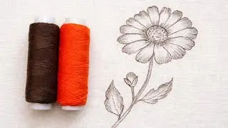 Simple Flower Hand Embroidery for Beginners#embroidery #flowers 