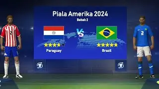 football league 2024 android gameplay career mode Copa America 2024 || brazil vs Paraguay #2