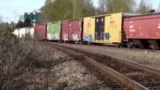 Northbound freight train in Tukwila, WA, 3-26-2015