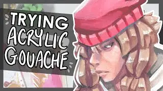 These Paints Are... Interesting | First Acrylic Gouache Painting