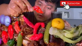 5 King Chillies 🌶️🔥MUKBANG 😋 || Ziru Thangjalam MUKBANG ❤️ || Northeast Indian Mukbang ❤️