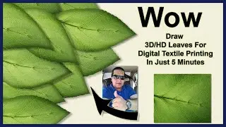 Textile Digital Leaves Redraw In 5 Minutes for Digital Textile Print in Photoshop