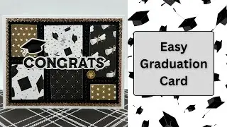 Easy Graduation Card with Waffle Flower Postage Collage Dies