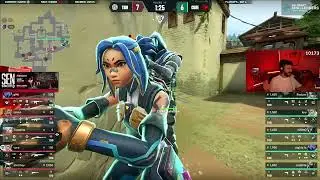 CUBERT&rsquo;s Epic Throw: 5 Players Line Up vs TSM in VCT Live | Tarik & SEN Rob React