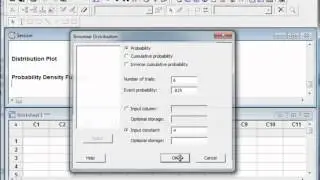 Binomial Distribution Example in Minitab