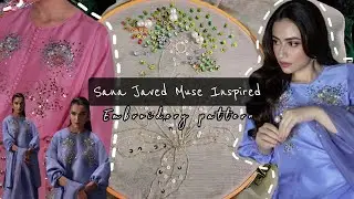 Sana Javed inspired Museluxe embroidery✨Hand-work design #sanajaved #dress #viral #designerwear