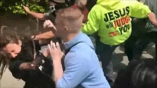 ✅ Nathan Damigo punches Antifa Louise Rosealma at Berkeley Protest FULL